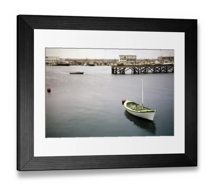 Framed Print : View over the harbour for fishing trawlers, Reykjavik, Iceland 1972