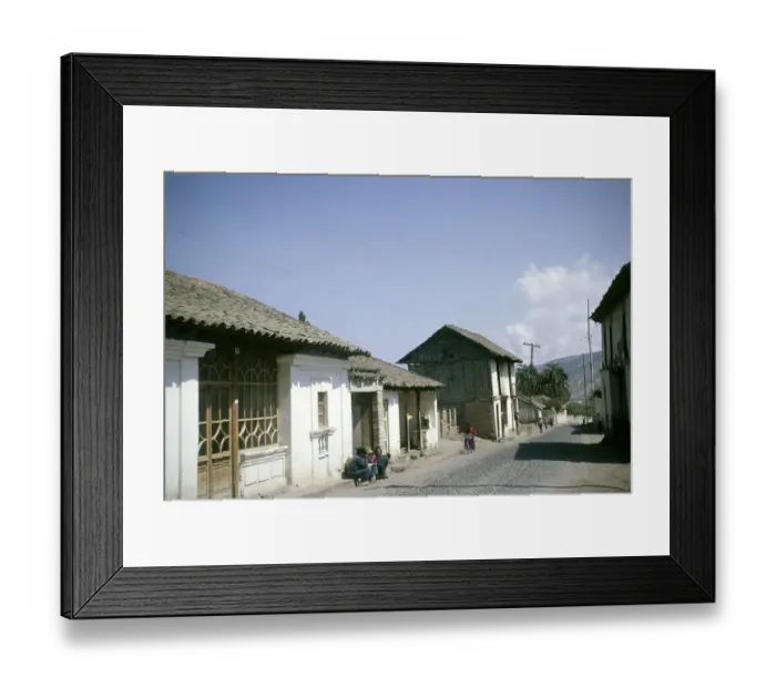 Framed Print : Street in a village, rural settlement, near Quito, Ecuador, Pichincha Province, South America 1962, South America