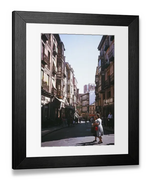 Framed Print : Street scene in a shopping area in the city centre, Valladolid, Castile and Leon, Spain, 1964, Europe Framed Print : Street scene in a shopping area in the city centre, Valladolid, Castile and Leon, Spain, 1964, Europe