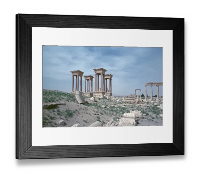 Framed Print : Tetrapylon, Palmyra, Syria, May 1987, vintage, retro, old, historical, Asia