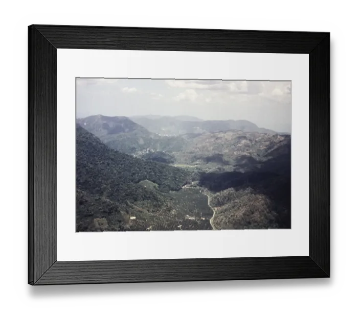 Framed Print : The Santa Cruz valley and the Saddle Road, note the citrus grove in foreground, Trinidad, c 1962