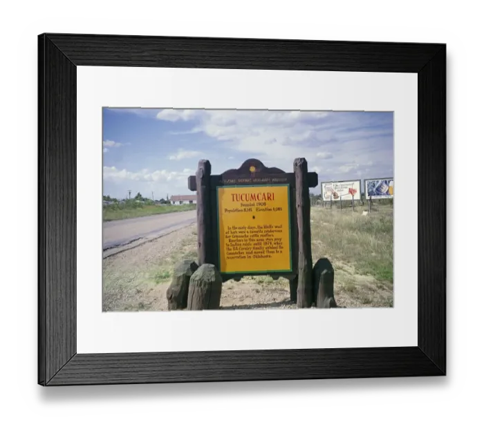 Framed Print : Official scenic hist0ric marker, Tucumcari, New Mexico, USA 1963 Framed Print : Official scenic hist0ric marker, Tucumcari, New Mexico, USA 1963