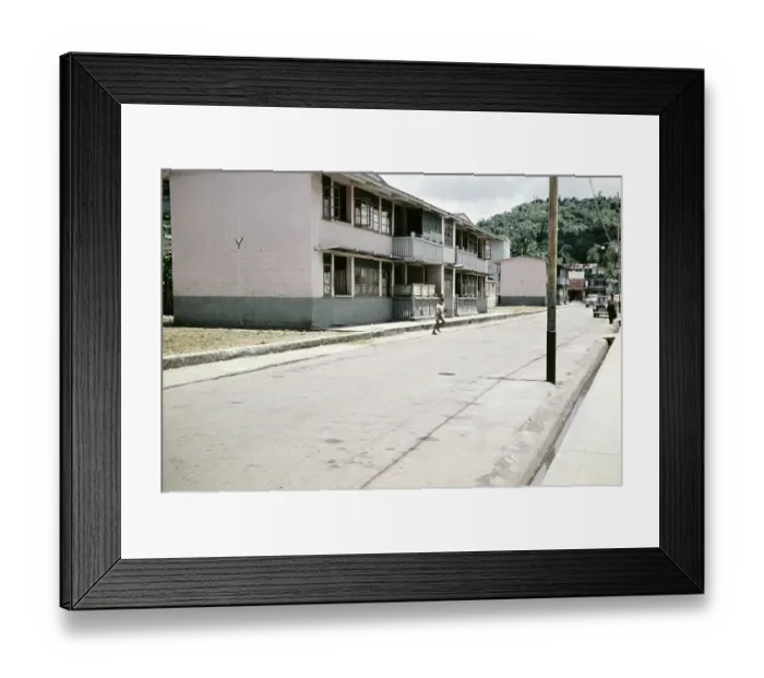 Framed Print : Government housing in small blocks of flats built for workers, Castries, St Lucia, West Indies 1962 Framed Print : Government housing in small blocks of flats built for workers, Castries, St Lucia, West Indies 1962