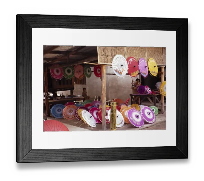 Framed Print : Festival umbreallas, Chiang Mai, Thailand, Asia 1971, Asia
