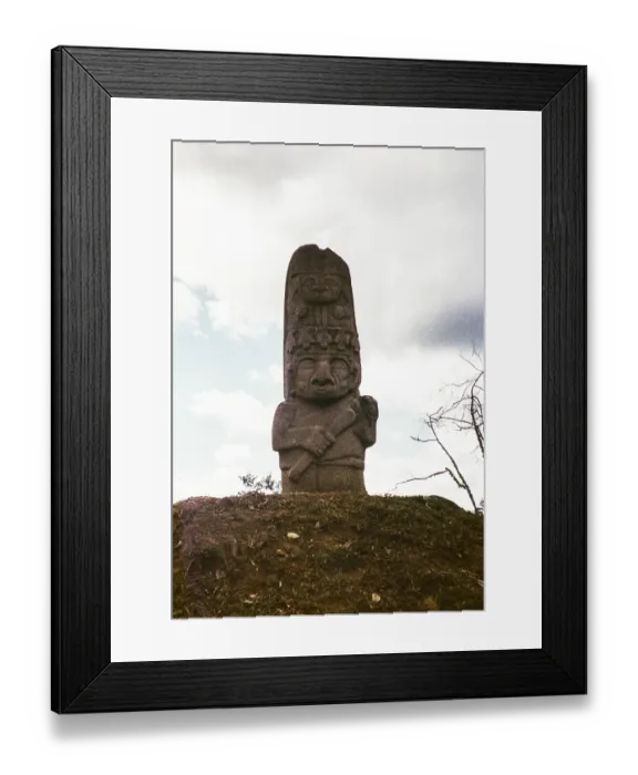 Framed Print : Stone megalith statue, Archaeological Park, San Agustin, Colombia, South America 1961, South America