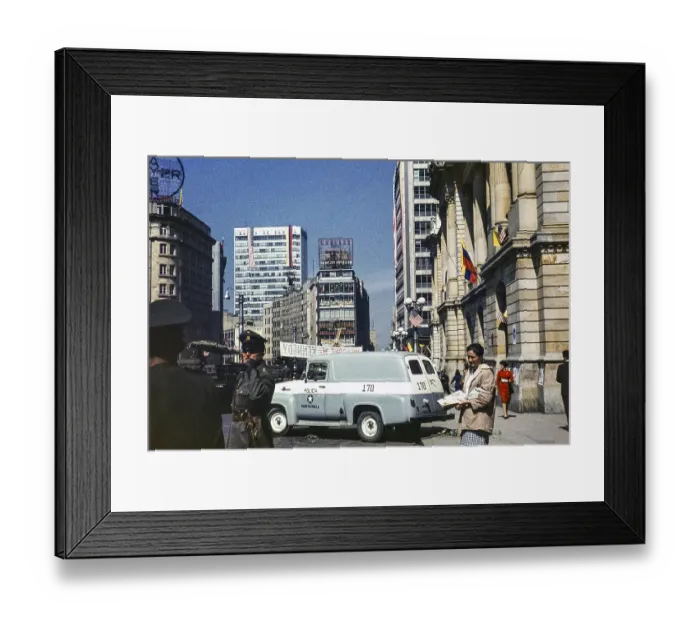 Framed Print : Police on the street on the day of President Kennedy's visit, Bogota, Colombia, South America, 12 December 1961, South America Framed Print : Police on the street on the day of President Kennedy's visit, Bogota, Colombia, South America, 12 December 1961, South America