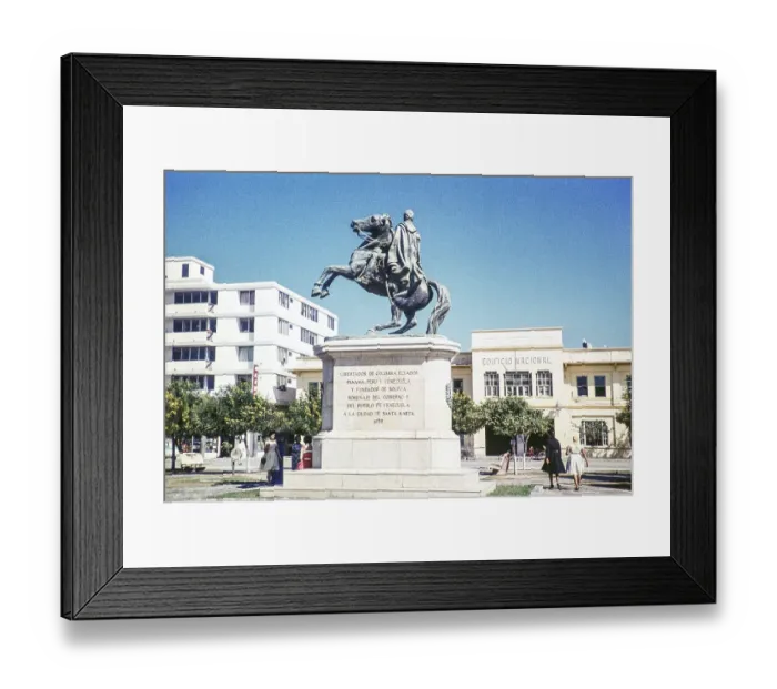 Framed Print : Simon Bolivar (1783 1830) equestrian statue, Santa Marta, Colombia, South America 1961 Sculptor Leone Tommasi (1903 1965), South America Framed Print : Simon Bolivar (1783 1830) equestrian statue, Santa Marta, Colombia, South America 1961 Sculptor Leone Tommasi (1903 1965), South America