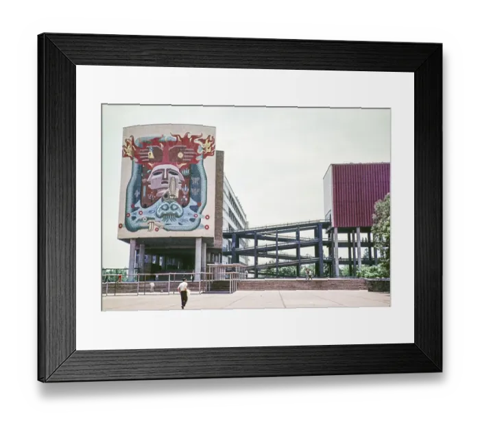 Framed Print : Mural on the building of the Faculty of Medicine of the National Autonomous University of Mexico (UNAM), Mexico City, Mexico, photographed around 1961 by the artist Francisco Eppens Helguera in 1951, Central America