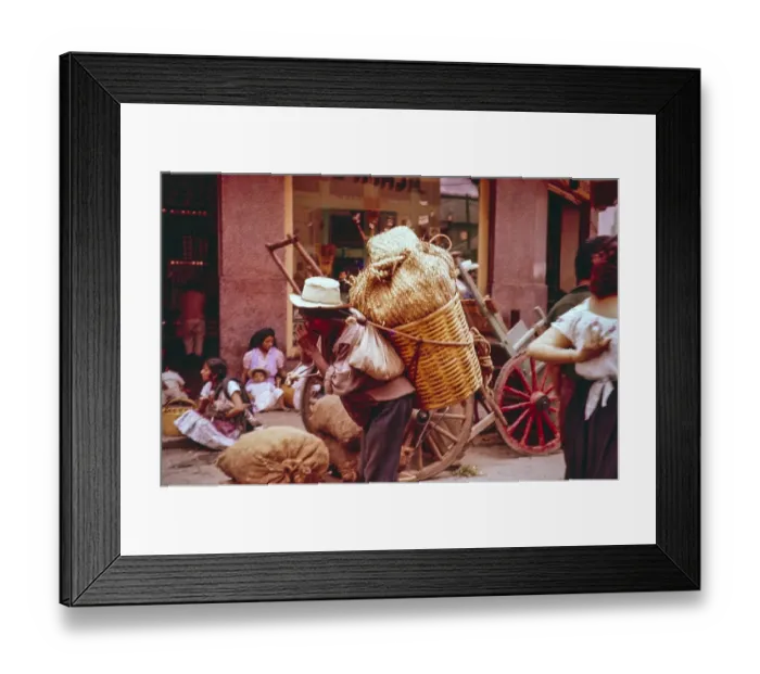 Framed Print : People on market day, city of Oaxaca, Mexico, 1961, Central America