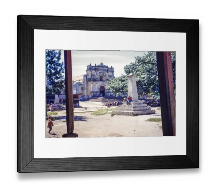 Framed Print : Village square and church, Palin, Guatemala, Central America, around 1961, Central America