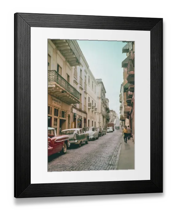 Framed Print : Old part of the city of San Juan, Puerto Rico around 1962