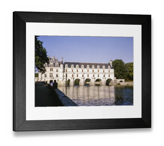 Framed Print : Historic architecture of Chateau Chenonceaux, River Le Cher, Loire Valley, France 1964