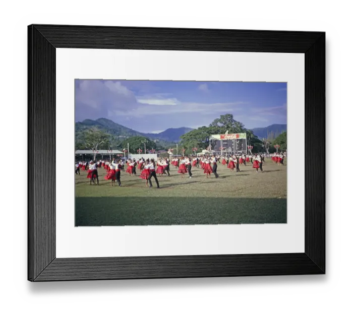 Framed Print : Colourful young male and female dancers, Port of Spain, Trinidad c 1962 independence pageant Framed Print : Colourful young male and female dancers, Port of Spain, Trinidad c 1962 independence pageant
