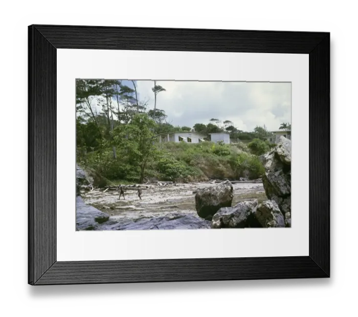 Framed Print : Houses on cliff above beach on the coast, Balandra, Trinidad, 1963 Framed Print : Houses on cliff above beach on the coast, Balandra, Trinidad, 1963