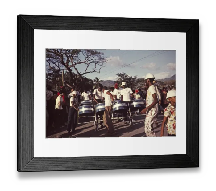 Framed Print : Carnival band with steel drummers in the parade, Trinidad 1962 Framed Print : Carnival band with steel drummers in the parade, Trinidad 1962