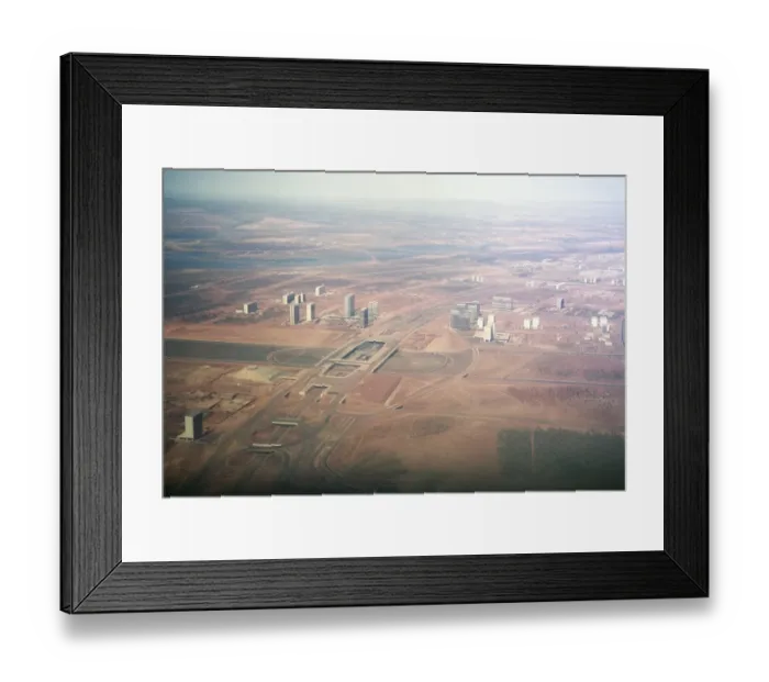 Framed Print : Aerial view of buildings, street network and city map, Brasilia, Federal District, Brazil, 1962, South America Framed Print : Aerial view of buildings, street network and city map, Brasilia, Federal District, Brazil, 1962, South America