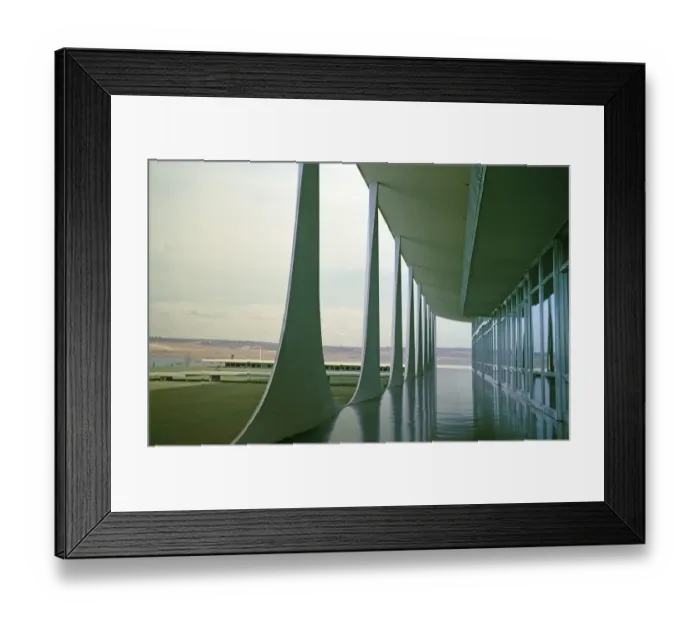 Framed Print : Building of the presidential palace, Palacio da Alvorada, built in 1958 by architect Oscar Niemeyer, Brasilia, Federal District, Brazil, 1962, South America