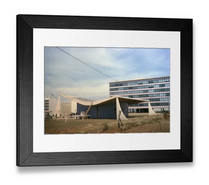 Framed Print : Modern architecture of the new church buildings in the capital Brasilia, Federal District, Brazil, 1962, South America