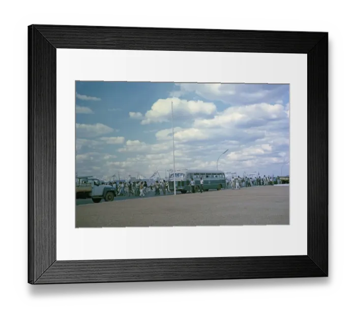 Framed Print : Men marching with banners, political protest against land ownership, Brasilia, Federal District, Brazil, 1962, South America
