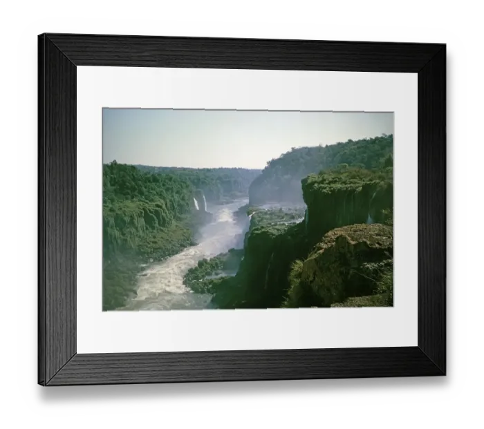 Framed Print : Gorge downstream of the Iguazu Falls on the Iguazu River on the border between Brazil and Argentina, South America, 1962 Framed Print : Gorge downstream of the Iguazu Falls on the Iguazu River on the border between Brazil and Argentina, South America, 1962