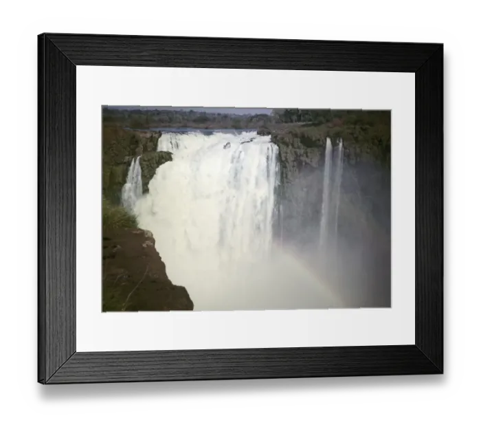 Framed Print : Waterfalls of Iguazu on the Iguazu River on the border between Brazil and Argentina, South America, 1962