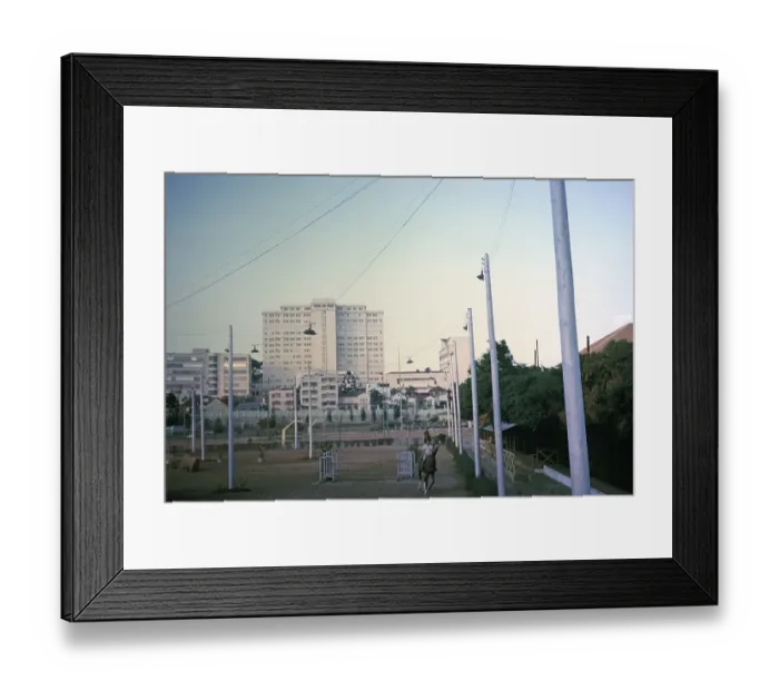 Framed Print : People riding horses at the university, city of Curitiba, state of Parana, south-east Brazil 1962