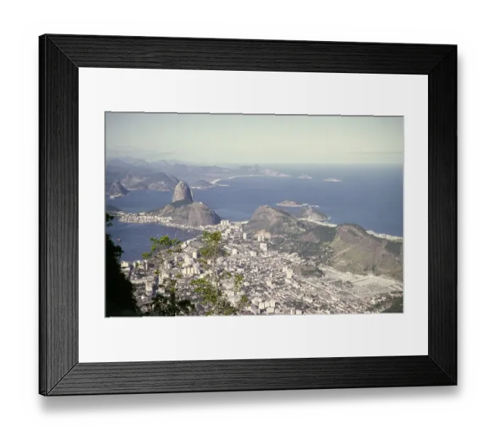 Framed Print : View over the city of Rio de Janeiro, Brazil, South America 1962 to the Sugar Loaf Mountain, South America