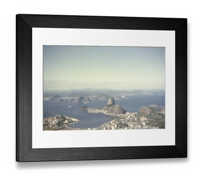 Framed Print : View over the city of Rio de Janeiro, Brazil, South America 1962 to the Sugar Loaf Mountain, South America Framed Print : View over the city of Rio de Janeiro, Brazil, South America 1962 to the Sugar Loaf Mountain, South America
