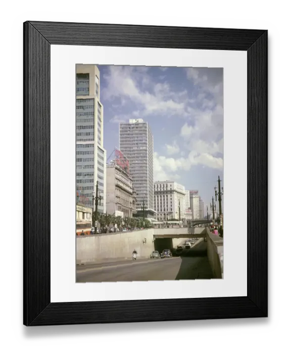 Framed Print : CBD buildings and streets in the city centre of Sao Paulo, Brazil, South America 1962, South America Framed Print : CBD buildings and streets in the city centre of Sao Paulo, Brazil, South America 1962, South America