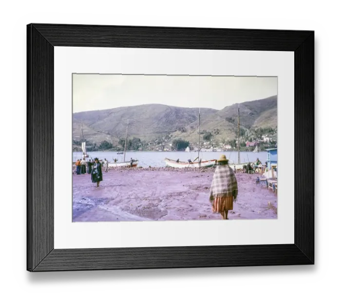 Framed Print : Harbour for ferries crossing Lake Titicaca, Tiquina San Pablo, Bolivia, South America, 1962, South America Framed Print : Harbour for ferries crossing Lake Titicaca, Tiquina San Pablo, Bolivia, South America, 1962, South America