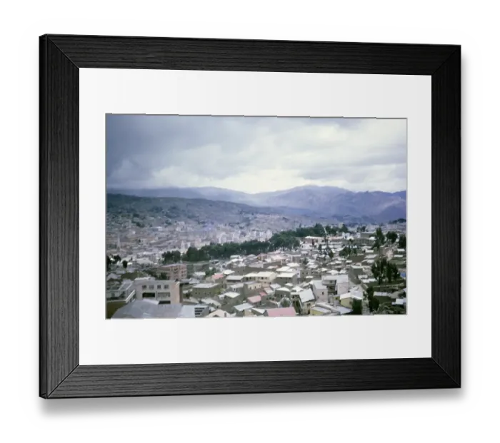 Framed Print : Motion blur Roofs of residential buildings in the city of La Paz, Bolivia, South America, 1962, South America