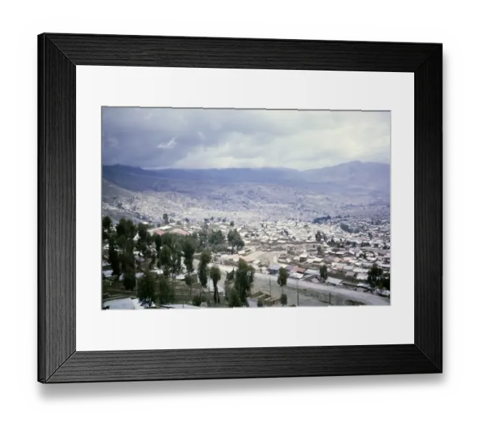 Framed Print : Motion blur Roofs of residential buildings in the city of La Paz, Bolivia, South America, 1962, South America