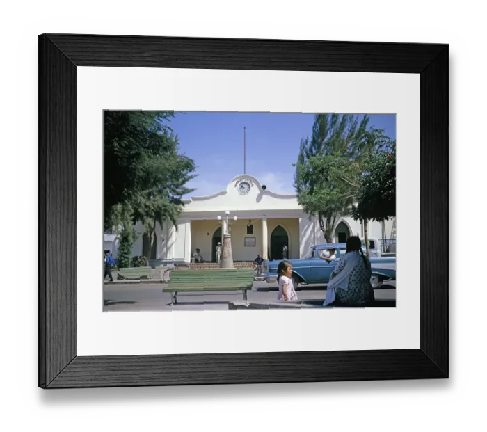Framed Print : Town hall and museum, Plaza de Armas, Nazca, Peru, South America around 1962, South America Framed Print : Town hall and museum, Plaza de Armas, Nazca, Peru, South America around 1962, South America
