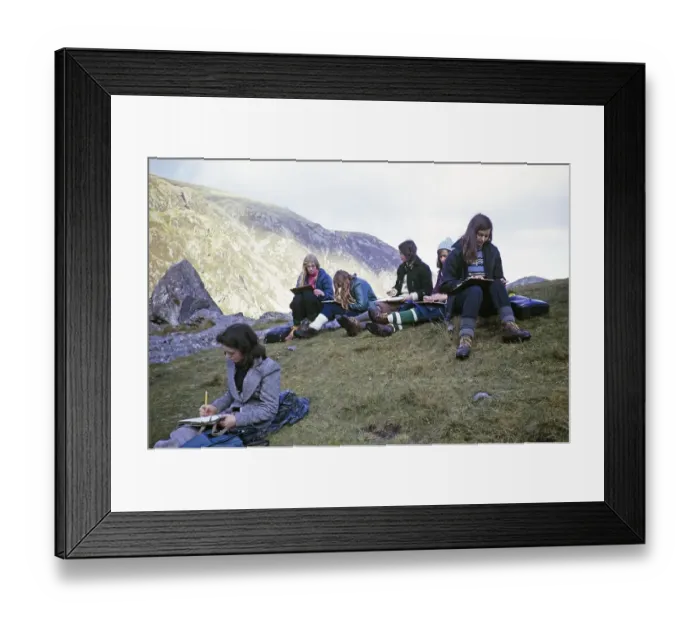 Framed Print : Secondary school girls doing fieldwork in geography, Great Britain 1970s Girls doing fieldwork, making observations and notes 1974 Framed Print : Secondary school girls doing fieldwork in geography, Great Britain 1970s Girls doing fieldwork, making observations and notes 1974