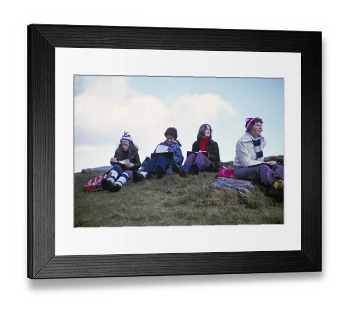 Framed Print : Secondary school girls doing fieldwork in geography, Great Britain 1970s Girls doing fieldwork, making observations and notes 1974 Framed Print : Secondary school girls doing fieldwork in geography, Great Britain 1970s Girls doing fieldwork, making observations and notes 1974