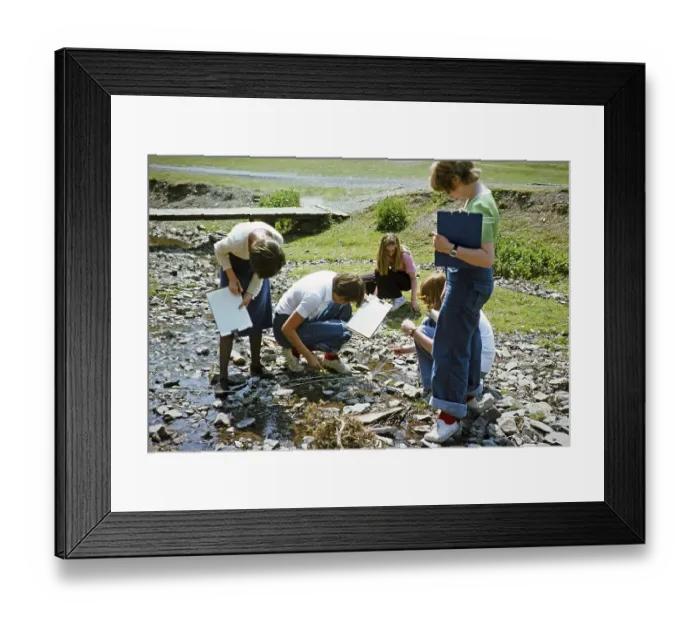Framed Print : Secondary school girls doing fieldwork in geography, Great Britain 1970s Girls collecting river data 1977 Framed Print : Secondary school girls doing fieldwork in geography, Great Britain 1970s Girls collecting river data 1977
