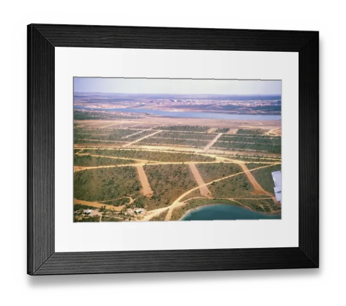Framed Print : Aerial view of the planned road network and urban layout, Brasilia, Federal District, Brazil, 1962, South America