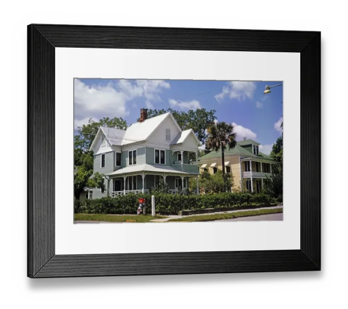Framed Print : Historic houses in St. Augustine, Florida, USA 1963 Framed Print : Historic houses in St. Augustine, Florida, USA 1963