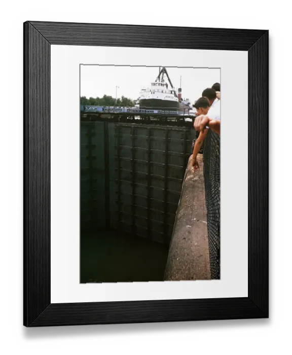 Framed Print : Midland Prince cargo ship (1907-1968) in lock of Welland canal, St Lawrence seaway, Great Lakes, Ontario, Canada, North America 1963, North America