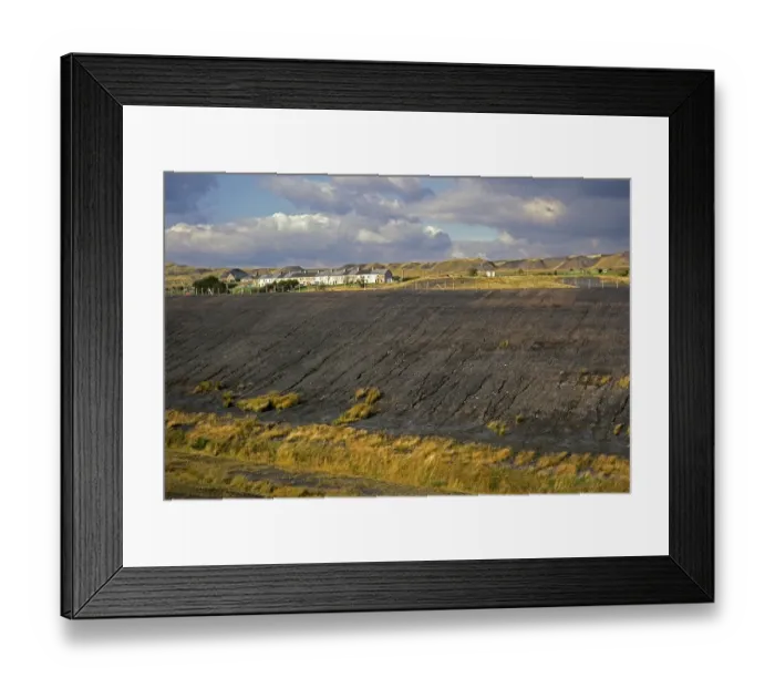 Framed Print : Victorian terraced houses surrounded by spoil tips, Garn yr Erw, former coal mining village, landscape restoration works in the foreground, Blaenavon, Torfaen, South Wales UK 1987
