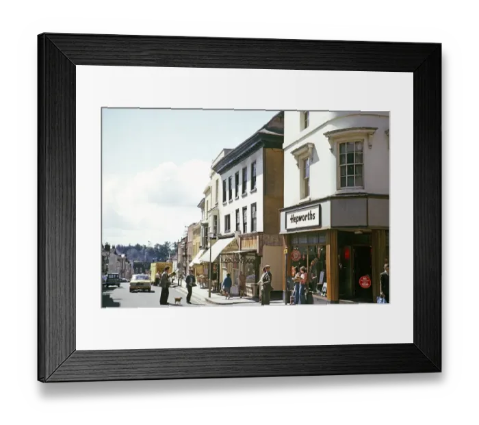 Framed Print : Hepworth's Tailoring Shop, Broad Street, Ludlow, Shropshire, England, UK 1972