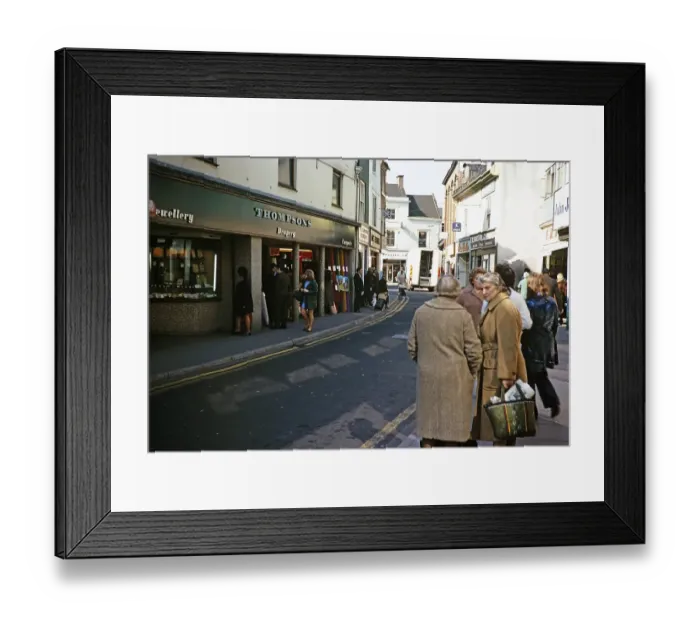 Framed Print : People shopping in the town centre, Wellington, Shropshire, England, UK 1972