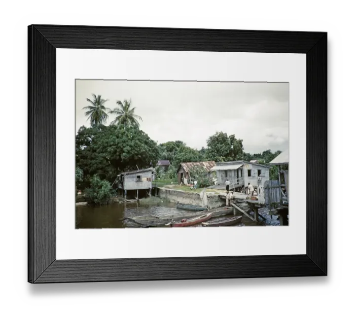 Framed Print : Island houses Guyana, West Indies, South America, 1960 1961, then colony of British Guiana