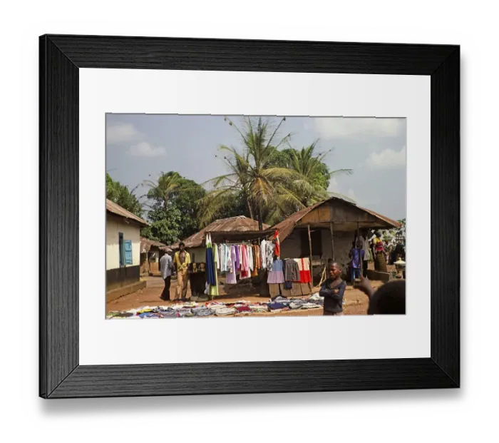 Framed Print : Market at Mile 91, Sierra Leone, West Africa 1978, Africa