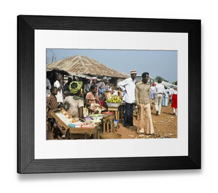 Framed Print : Market at Mile 91, Sierra Leone, West Africa 1978, Africa Framed Print : Market at Mile 91, Sierra Leone, West Africa 1978, Africa