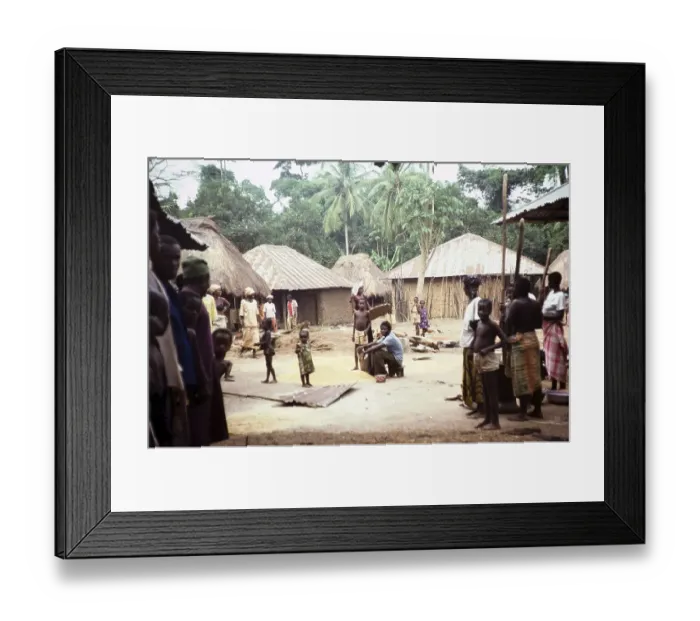 Framed Print : People in the centre of a village, Roten, Northern Province, Sierra Leone, West Africa 1978, Africa Framed Print : People in the centre of a village, Roten, Northern Province, Sierra Leone, West Africa 1978, Africa