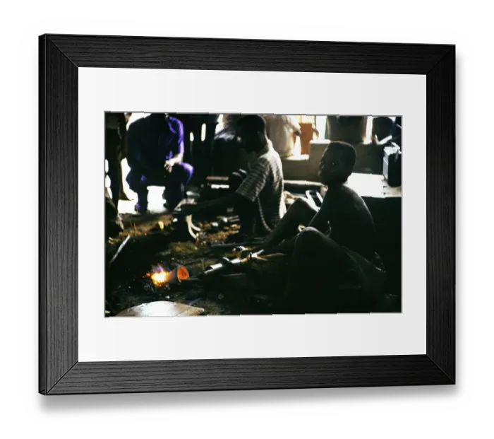 Framed Print : Forge in the village of Roten, Northern Province, Sierra Leone, Africa 1978, Africa