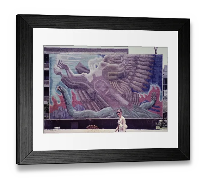 Framed Print : National Autonomous University of Mexico (UNAM), Mexico City, Mexico ca. 1961 Mural painting modern architecture Framed Print : National Autonomous University of Mexico (UNAM), Mexico City, Mexico ca. 1961 Mural painting modern architecture