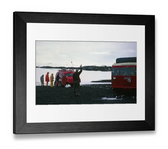 Framed Print : GUSI Bombardier B 12 snowmobile, Gudmundur Jonasson travel company Adventure Arctic Expedition to the frozen ice cap, Iceland, 1972, Europe