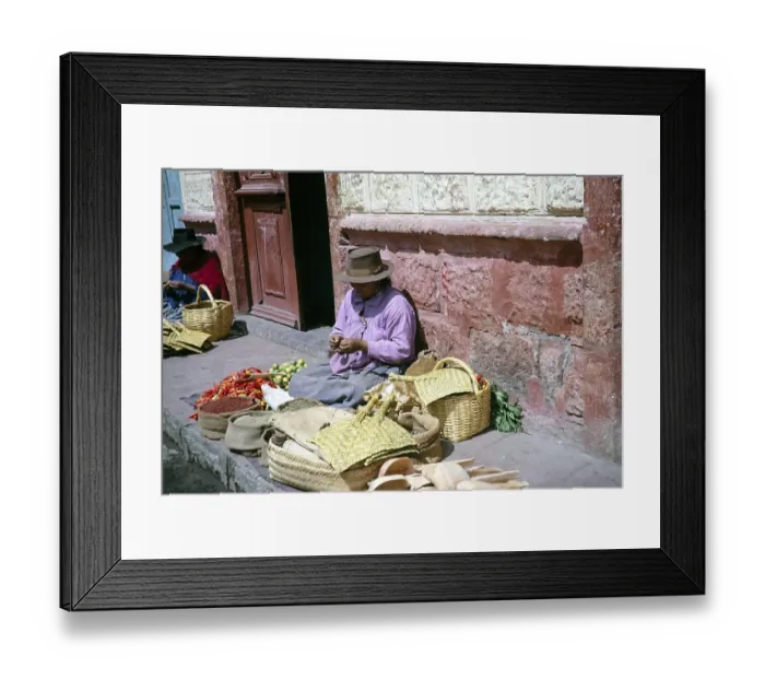 Framed Print : Indigenous market traders on the street, Ambato market, Ecuador, South America, 1962, South America Framed Print : Indigenous market traders on the street, Ambato market, Ecuador, South America, 1962, South America
